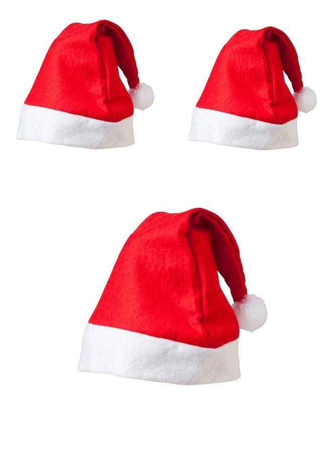 SAMARIYA Santa Christmas Cap for Kids and Adults, Free Size, Christmas Cap Men and Women Christmas Party Celebration Pack of 3 - Image 1
